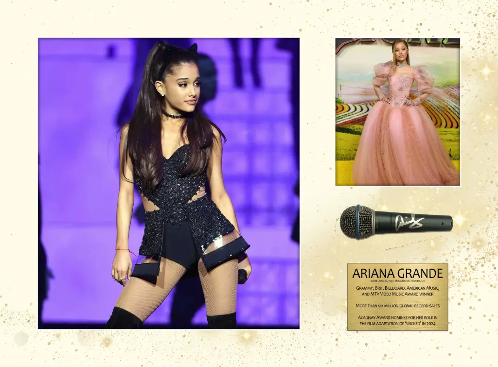 [MEM00165] Ariana Grande Signed & Framed Microphone – Grammy-Nominated Superstar